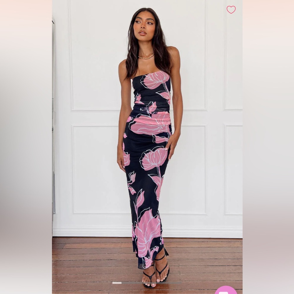Beginning Boutique Imogen Full-Length Bodycon dress - black, pink & white